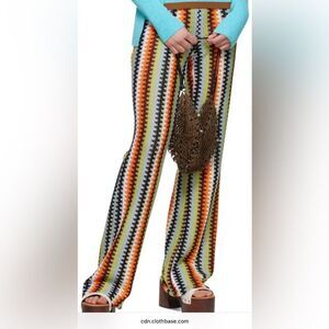 Andersson Bell Marta Cut & Sew Multicolor Crocheted Knit Pants Bohemian Modern